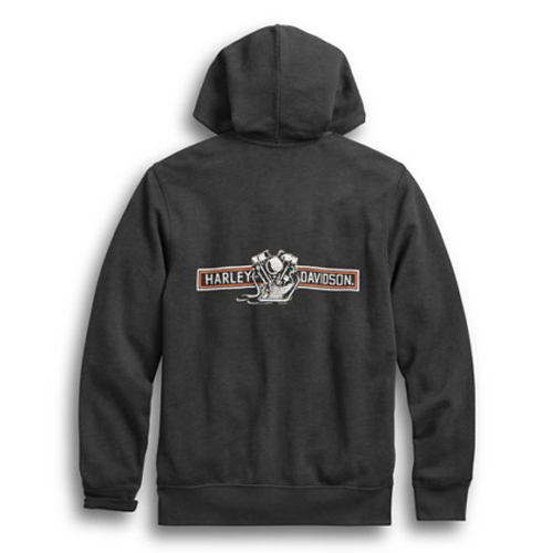 96155-20VM-2 Harley-Davidson® Men's Distressed Print Engine Hoodie