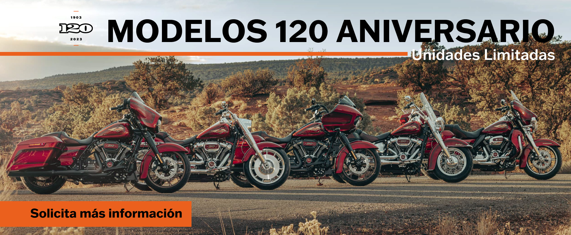 Nuevos modelos conmemorativos del 120 Aniversario de Harley-Davidson ¡Infórmate en nuestro concesionario!